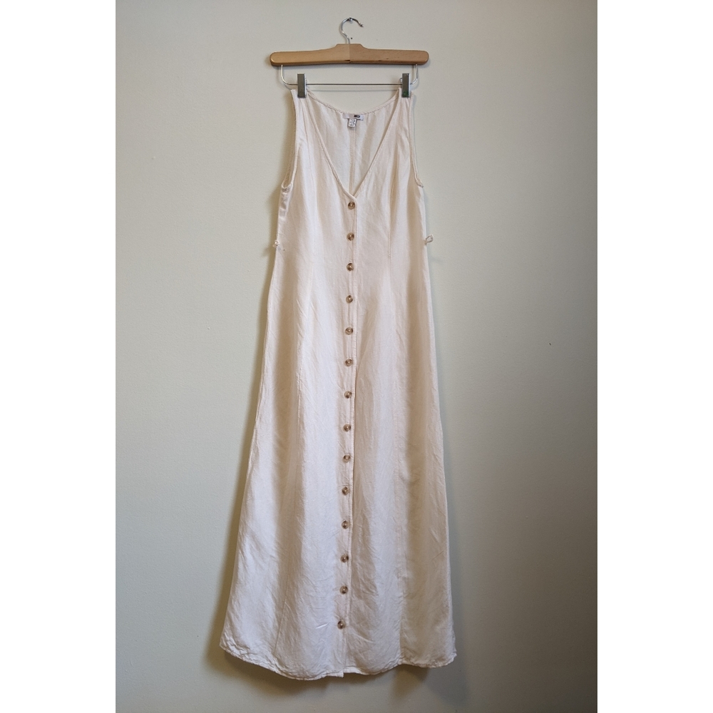 White button up midi dress